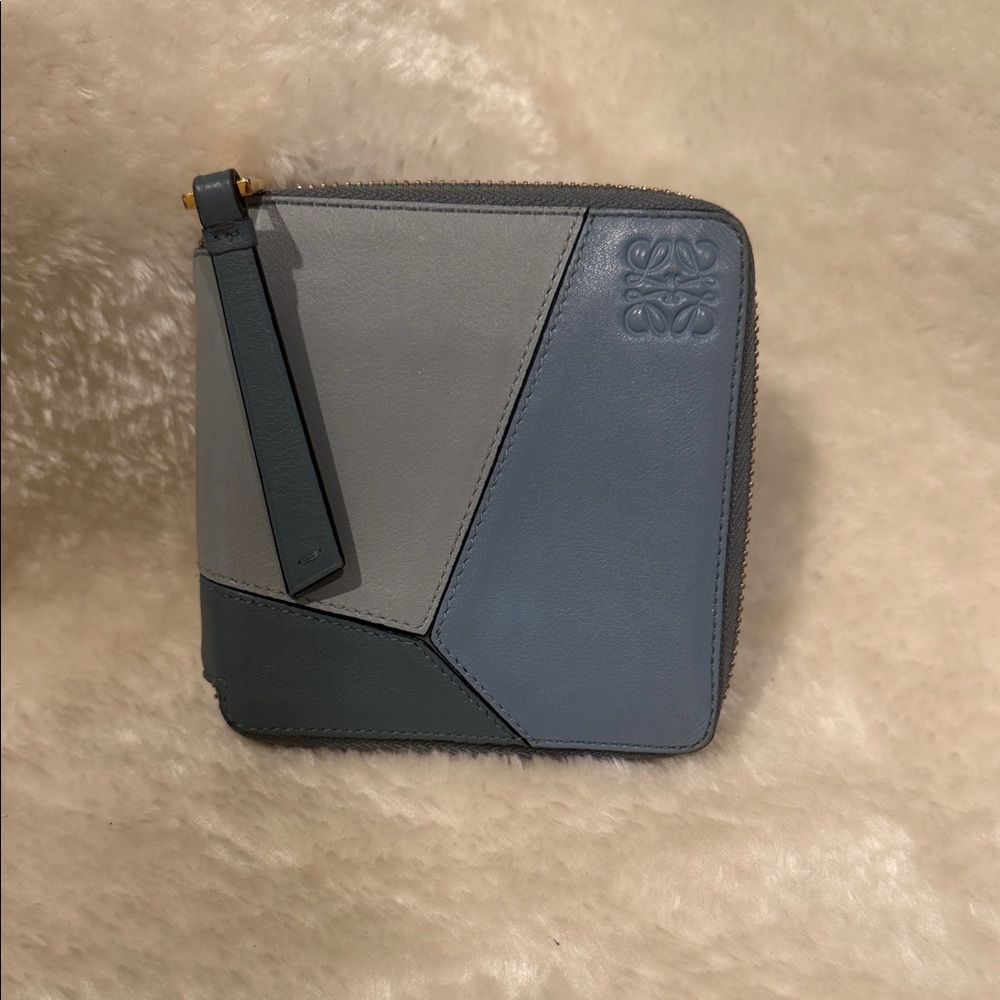 Loewe Tri-Tone Leather Zip Puzzle Wallet Authentic EUC